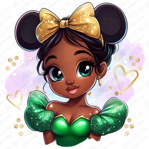 Tiana PNG Clipart, Tiana Sublimation, Princess Tiana, Princess Clipart, Princess PNG, Princes Sublimation, T-Shirt Design, Party Decor