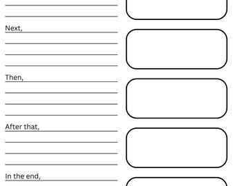 Story Retelling Activity | Worksheet for Story Retelling | Writing Activity with Transition Words and Retelling