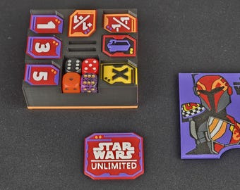 Ensemble de jetons Star Wars Unlimited et boîte à jetons : Troglodyte sabine