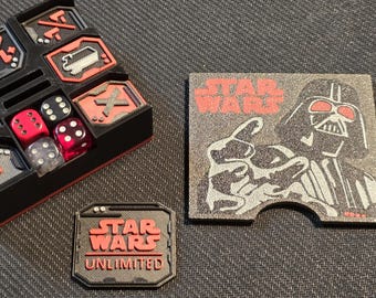 Ensemble de jetons Star Wars Unlimited et boîte à jetons : Dark Vador