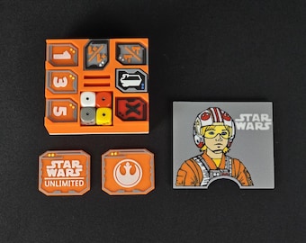 Ensemble de jetons Star Wars Unlimited et boîte à jetons : Luke Skywalker