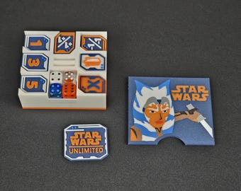 Ensemble de jetons Star Wars Unlimited et boîte à jetons : Ahsoka Tano