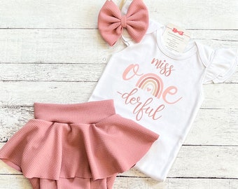 Miss Onederful First Birthday Outfit Girl, Birthday Shirt, 1st Birthday Outfit, Boho Birthday Cake Smash Outfit, Niece Aunt Gift