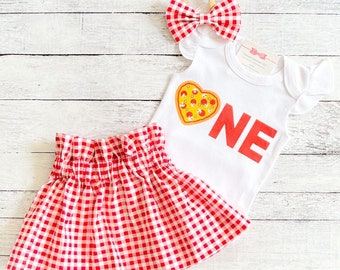 Pizza First Birthday Outfit Girl, Pizza 1st Birthday Shirt, Pizza Party Outfit, Smash Cake Outfit, Niece Aunt Gift