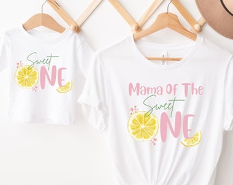 Pink Lemonade Birthday Shirt, Lemon 1st Birthday Outfit, Matching Mommy and Me Tees, Family Birthday Shirts