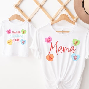 Candy Heart 1st Birthday Shirt: Matching Family Valentines Outfit