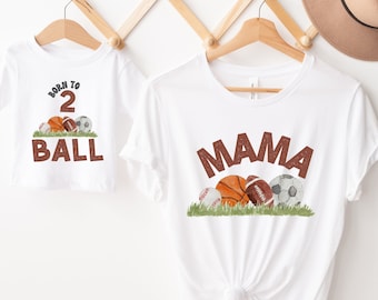 Born Two Ball Birthday Shirt, 2nd Birthday Shirt, Sports Birthday , Basketball Birthday Outfit, Matching Family, Mommy and Me Shirts
