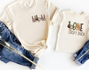 ONE Lucky Duck Matching Family Birthday Shirts, 1st Birthday Shirt, Duck Birthday, Jungle Zoo Animal, Wild 1st Birthday Outfit, Mommy and Me