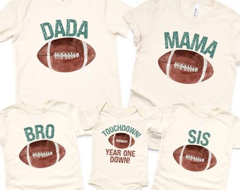Football 1st Birthday Outfit, Touchdown! Year One Down, Birthday Matching Family Shirts,  1st birthday Party, 1st Birthday Football Tees