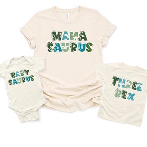 MamaSaurus DadaSaurus Tees, Matching Family Dinosaur Birthday Shirts, Kids Dino Tee, Mommy and Me Family Tees, Mom Dad Dino Tees