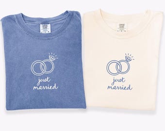 Comfort Colors Just Married T-Shirts: Matching Newlywed Tees