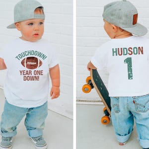 Touchdown! Year One down, first birthday boy, 1st birthday, football birthday, family football tee, football party, sports party, custom tee