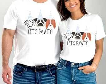 Let's Pawty Puppy birthday shirt, Puppy birthday party, boy birthday shirt, dog party shirt, toddler birthday, Matching Family Shirts
