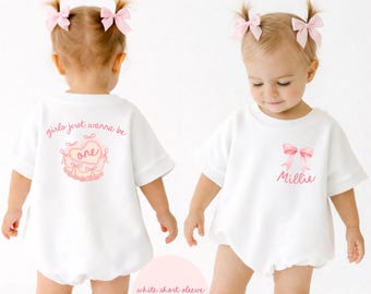 Girls Just Wanna Be One Birthday Romper, First Birthday Outfit, Matching Family Shirts
