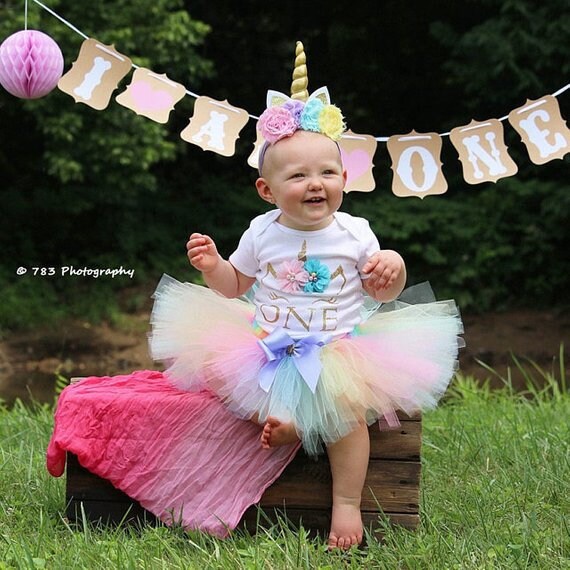 unicorn 1st birthday tutu outfit