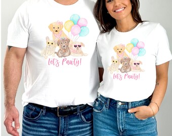 Let's Pawty Puppy birthday shirt, Puppy birthday party, girl birthday shirt, dog party shirt, toddler birthday, Matching Family Shirts