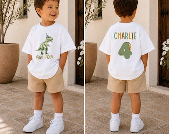 Dinosaur Four Birthday Shirt, Roarsome Four Rex, Matching Family Tees