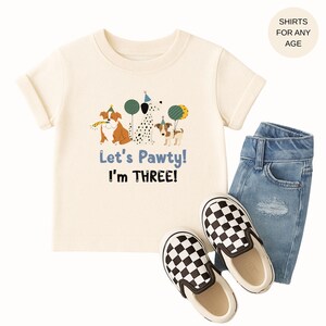 Let's Pawty Puppy Birthday Shirt: Matching Family Dog Party Outfit, Any Age Toddler Birthday Shirt image 3
