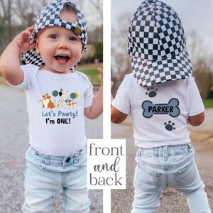 Let's Pawty Puppy Birthday Shirt: Matching Family Dog Party Outfit, Any Age Toddler Birthday Shirt image 6