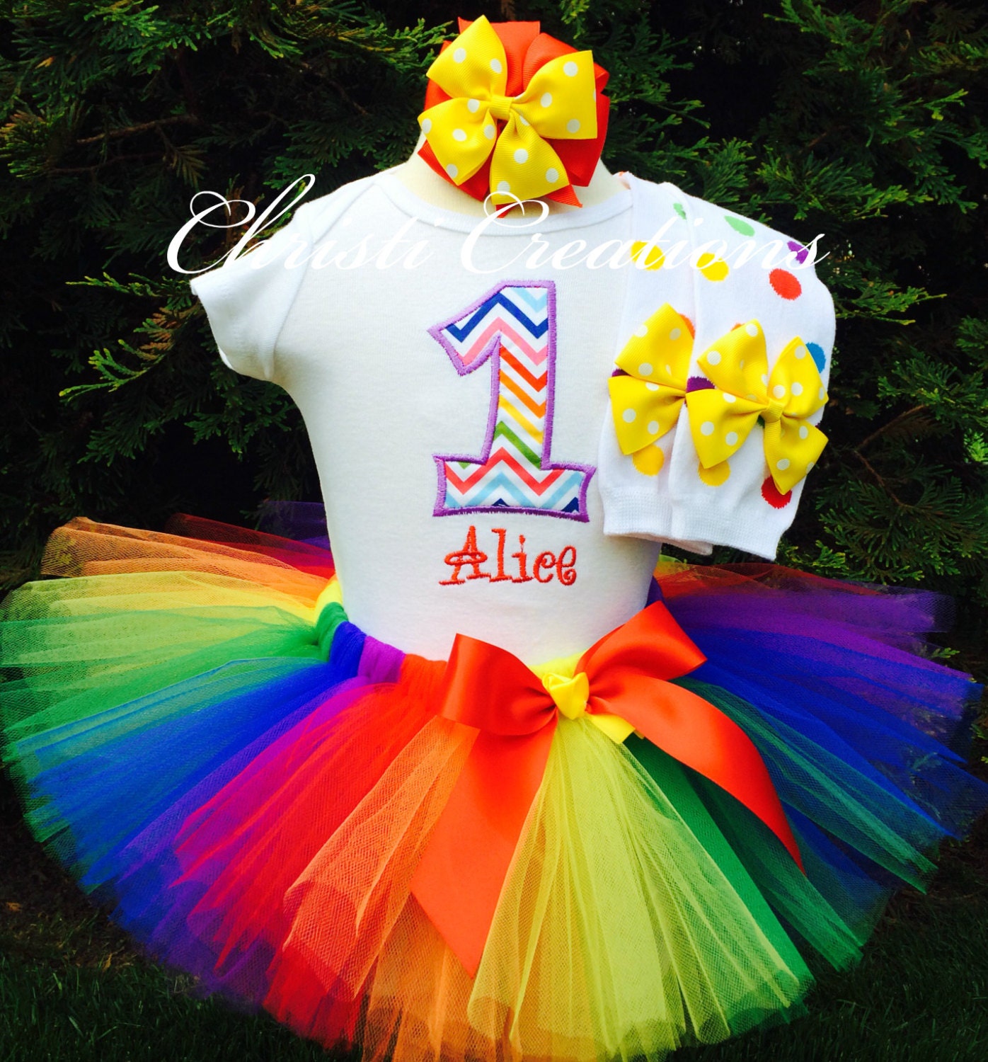 rainbow first birthday outfit