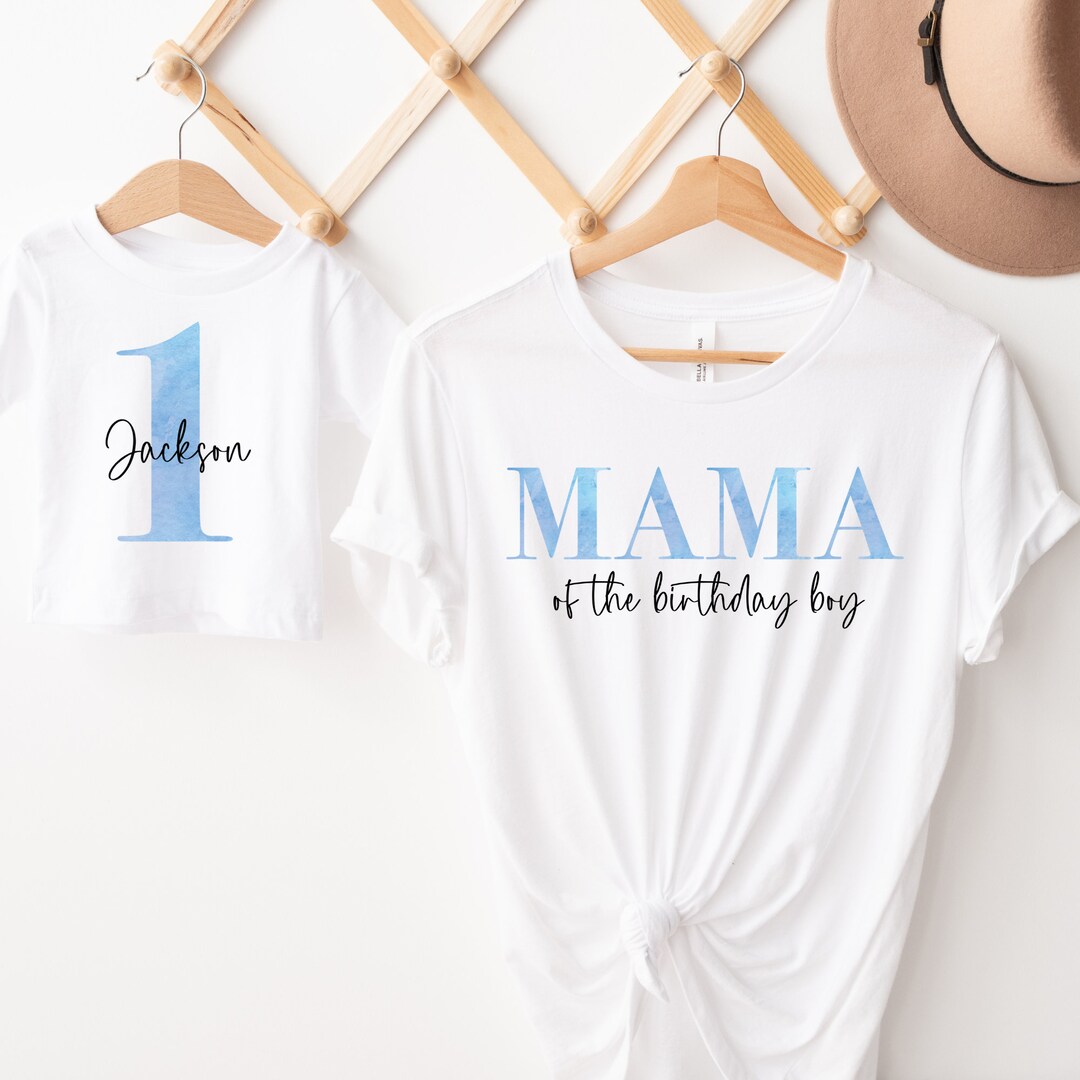 Baby Boy First Birthday Shirt, Blue 1st Birthday Outfit, Minimalist ...