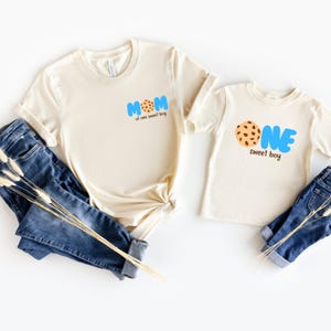 Cookies and Milk Sweet One 1st Birthday Party Shirts, Sweet One Family Matching First Birthday Tshirt, Milk and Cookie Theme Birthday Tee