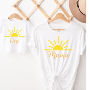 Sunshine 1st Birthday Shirt, Sunshine First Birthday Outfit, First Trip Around The Sun Birthday, Mommy and Me Shirts, Matching Family Tees