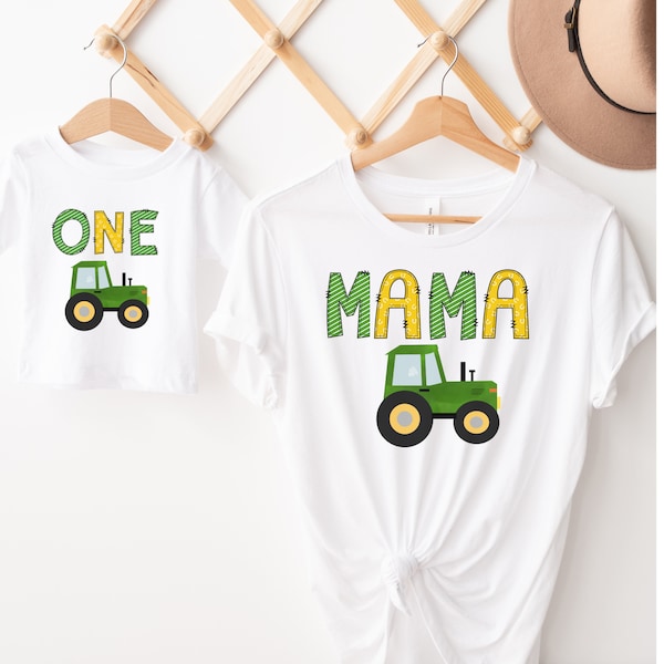 Tractor Birthday Shirt, Baby Boy Birthday Outfit, Farm Birthday Party, Matching Family, Mommy and Me Shirts