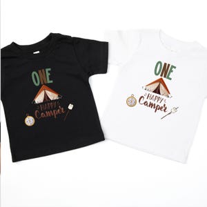 One Happy Camper 1st Birthday Shirt, Camping Matching Family Tshirts image 3