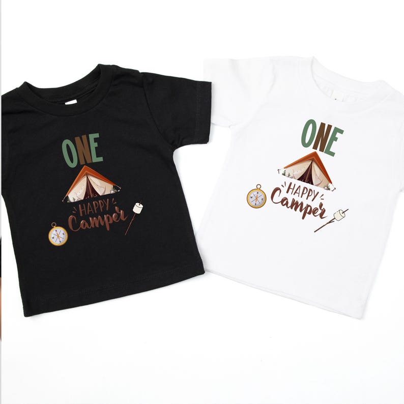 One Happy Camper 1st Birthday Shirt, Camping Matching Family Tshirts image 3