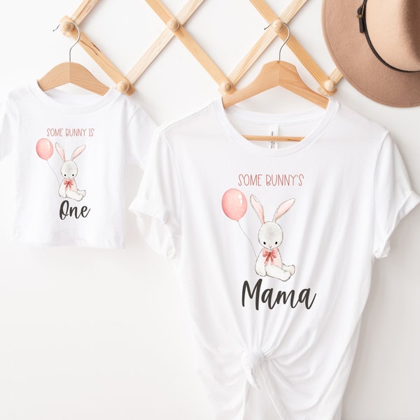 Some Bunny Is One Birthday Shirt, First Birthday Shirt, Bunny 1st Birthday Outfit, Bunny Birthday, Matching Family, Mommy and Me Shirts