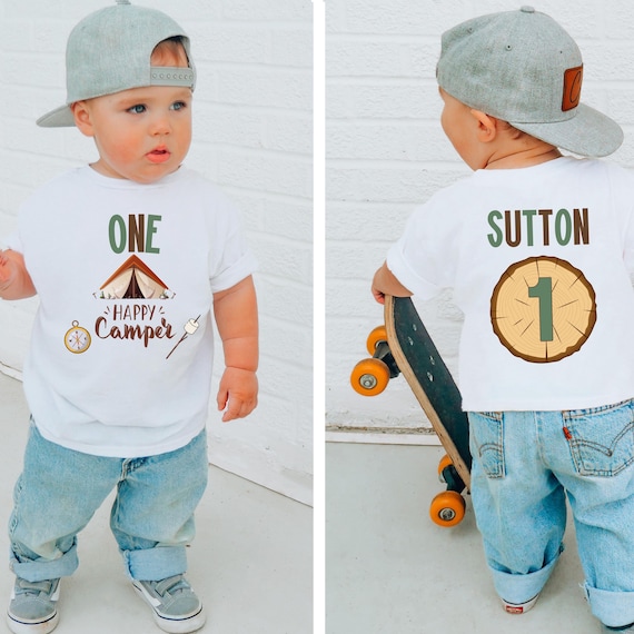 One Happy Camper 1st Birthday Shirt, Camping Matching Family Tshirts