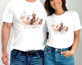 Let's Pawty Puppy Birthday Shirt: Matching Family Dog Party