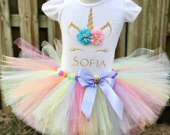 Unicorn Birthday Outfit, 1st Birthday Outfit, 2nd Birthday Outfit, 3rd Birthday Outfit, 4th Birthday Outfit, Unicorn Tutu, Personalized