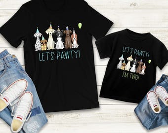 Let's Pawty Puppy Birthday Shirt: Matching Family Dog Party