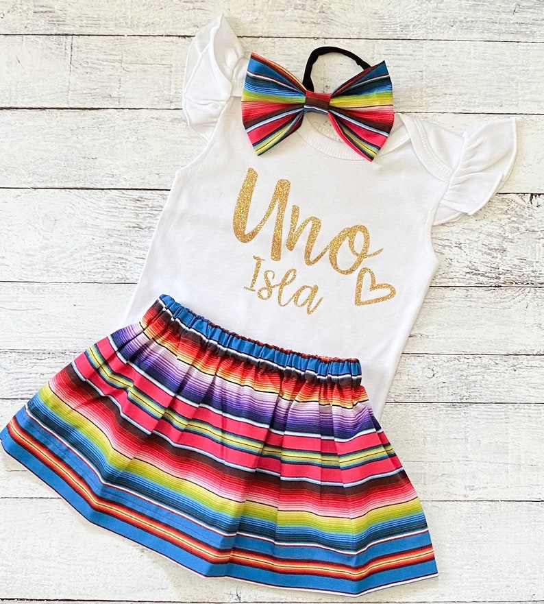 Fiesta First birthday outfit girl, Serape 1st birthday outfit, Cinco de Mayo, Mexican, Uno Birthday Party, Sombrero, Smash Cake Outfit As Shown