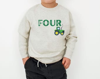 Tractor Birthday Shirt Boy, Farm Theme Birthday Shirt, Green Tractor Birthday Outfit, 1st Birthday Tractor Shirt, Custom Age Birthday Tee