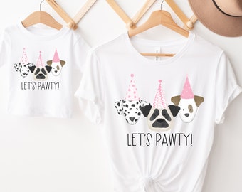 Let's Pawty Puppy birthday shirt, Puppy birthday party, girl birthday shirt, dog party shirt, toddler birthday, Matching Family Shirts