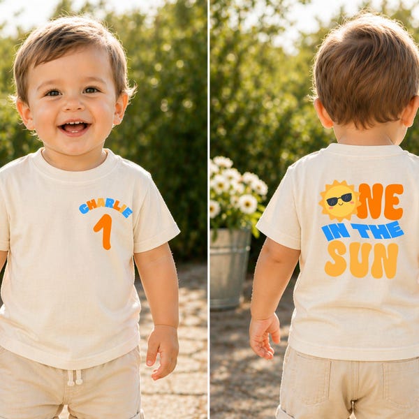 Summer First Birthday Shirt, One in the Sun Outfit, Beach Birthday Shirt Toddler Baby