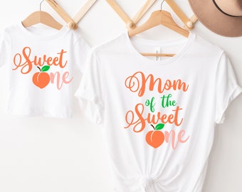 Peach Family Birthday Shirts, 1st Birthday Matching Family Shirts, Mom of Birthday Girl, First Birthday Outfit