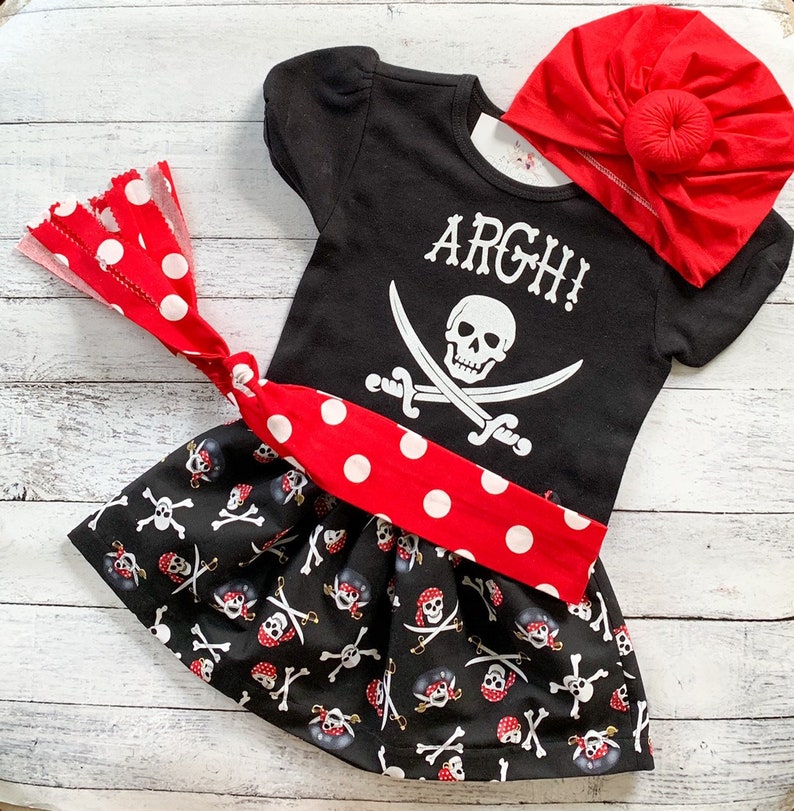Baby Girl Pirate Costume Halloween Outfit Skirt Sash Etsy