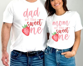 Strawberry Family Birthday Shirts, 1st Birthday Family Shirts, Mom of Birthday Girl, First Birthday Outfit