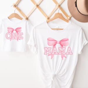 Pink Bow First Birthday Shirt, Girls Just Wanna Be One, 1st Birthday Outfit Girl, Bow Birthday Bodysuit, Pink Bow Matching Family Shirts