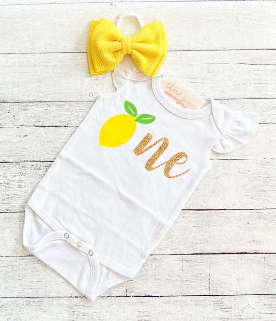 Baby Girl 1st Birthday Outfit Lemon First Birthday Bummies Smash Cake Outfit Lemon Birthday Outfit Etsy Canada