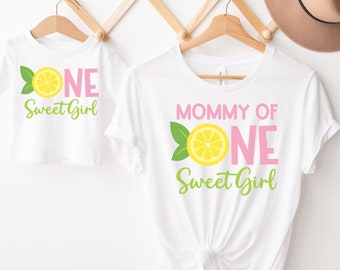 Pink Lemonade Birthday Shirt, Lemon 1st Birthday Outfit, Matching Mommy and Me Tees, Family Birthday Shirts