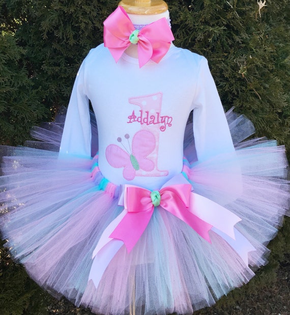 Baby Girl 1st Birthday Outfit Butterfly Tutu Outfit Girl Etsy