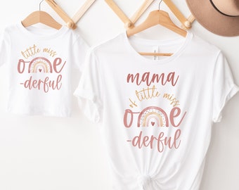 Little Miss Onederful Matching Family Birthday Shirts, Rainbow 1st Birthday Outfit, Boho Rainbow Birthday, Rainbow Birthday Tee