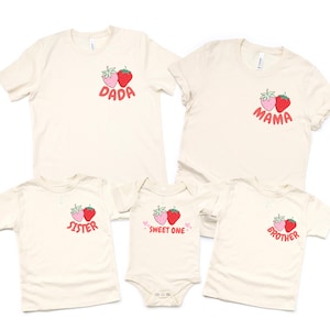 Strawberry First Birthday Shirt, Berry First Birthday Family Shirts, Girl 1st Birthday Outfit, Matching Family Tees, Sweet One Party Shirts