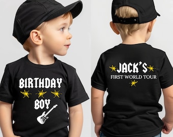 Rock N Roll First Birthday Shirt, 1st Birthday First World Tour Toddler T-shirt