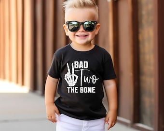 Bad Two The Bone Birthday Matching Family Shirts, 2nd Birthday boy, Skeleton Rock Biker Birthday Party, Mommy and Me Shirts